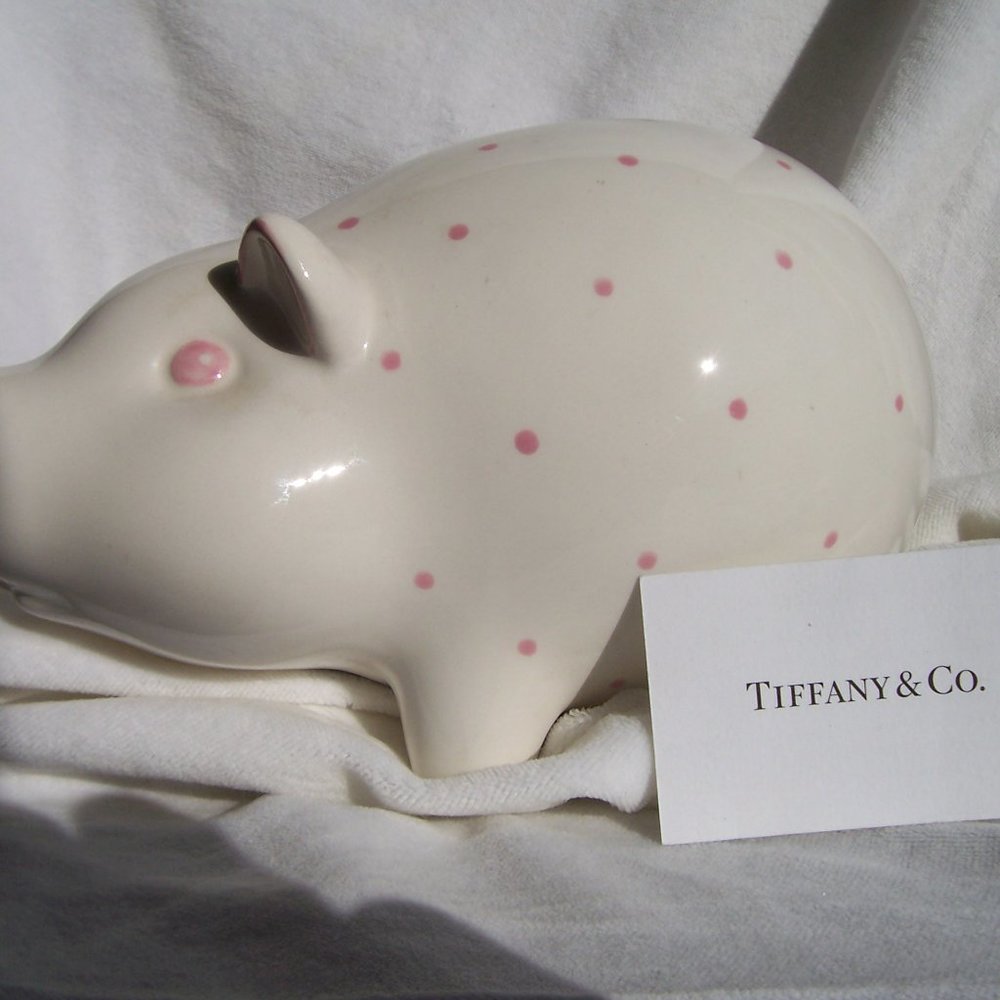 TIFFANY & CO. CERAMIC POLKA DOT PIGGY BANK